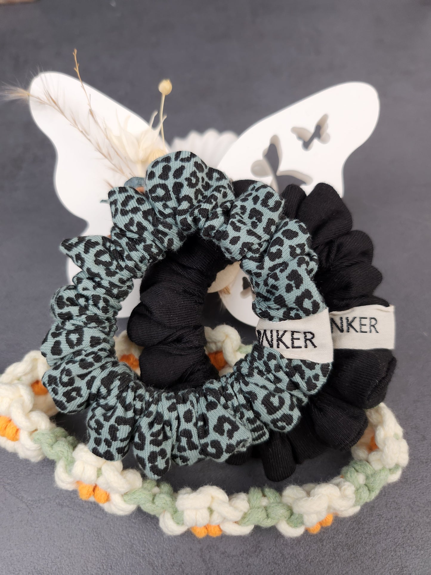 Scrunchie S | 2er Set Leo Mint & Schwarz