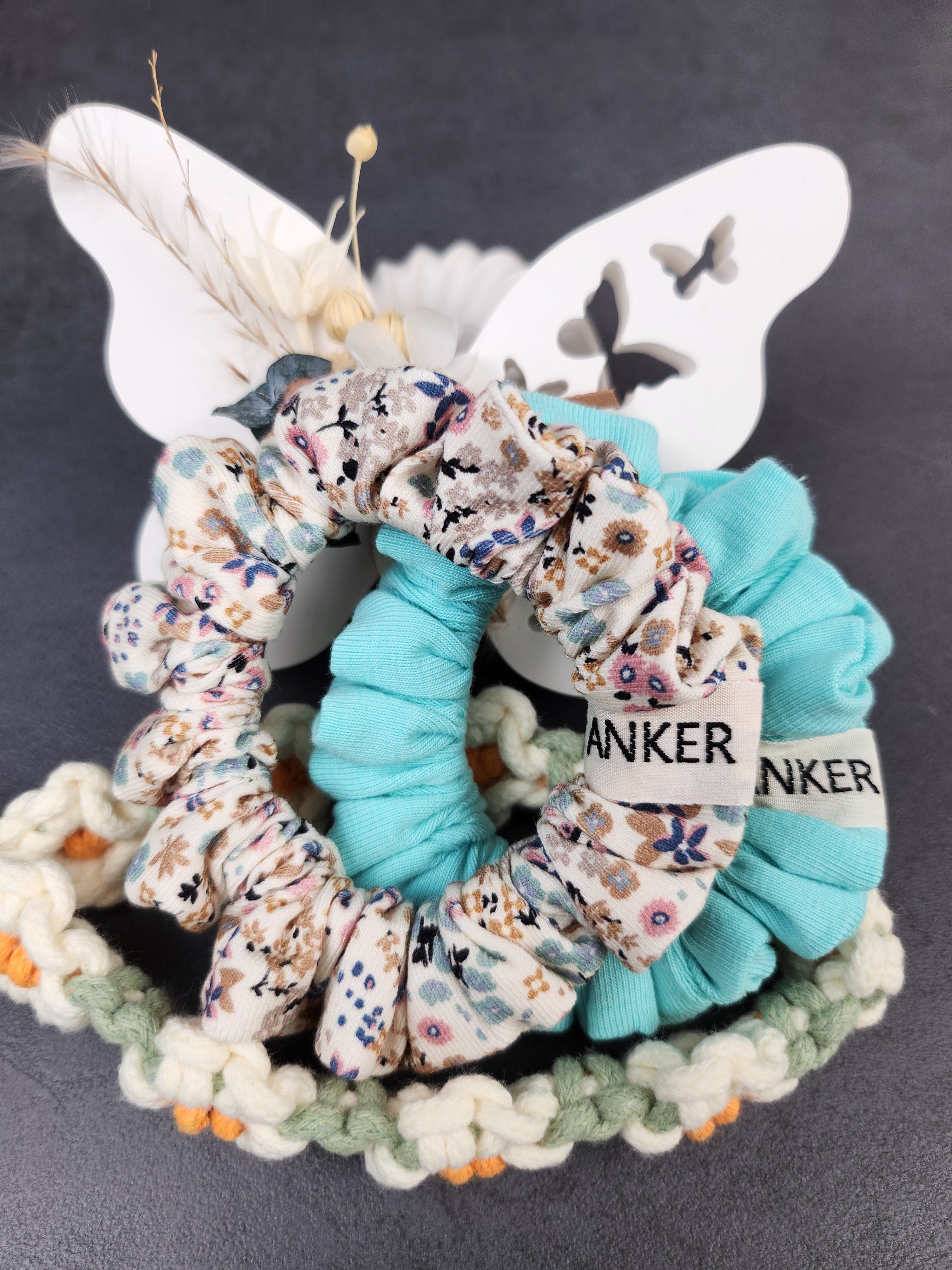 Scrunchie S | 2er Set Blume & Mint | HAAR-ANKER