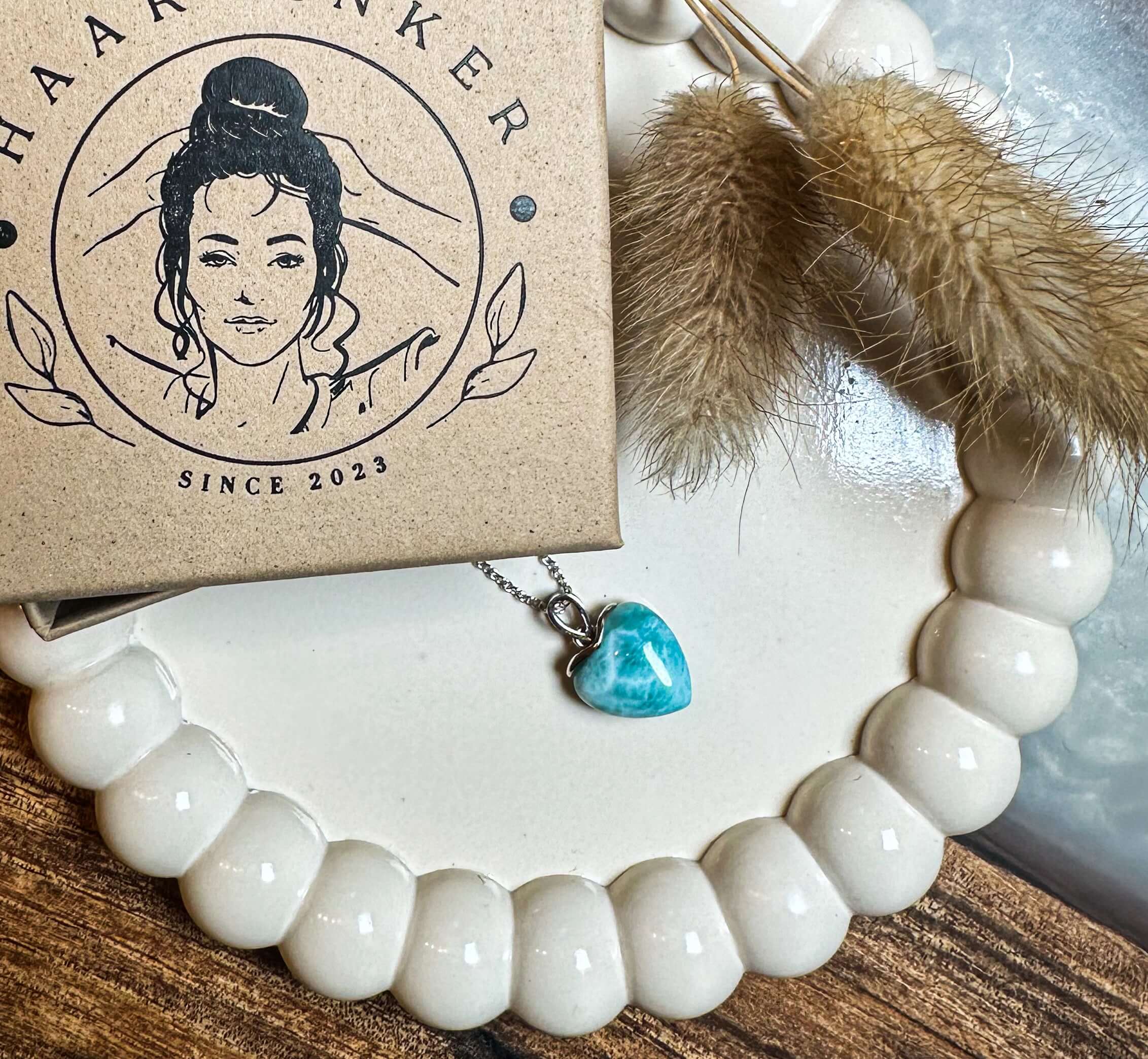 Larimar Herz | Halskette // HAAR-ANKER