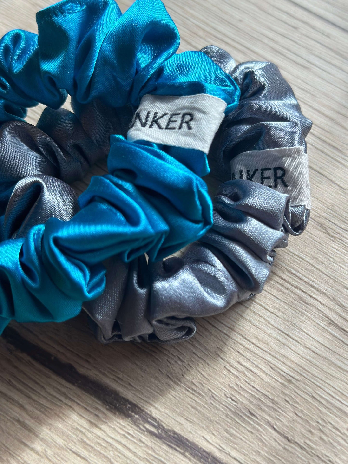 Scrunchie S | 2er Set Silber & Blau