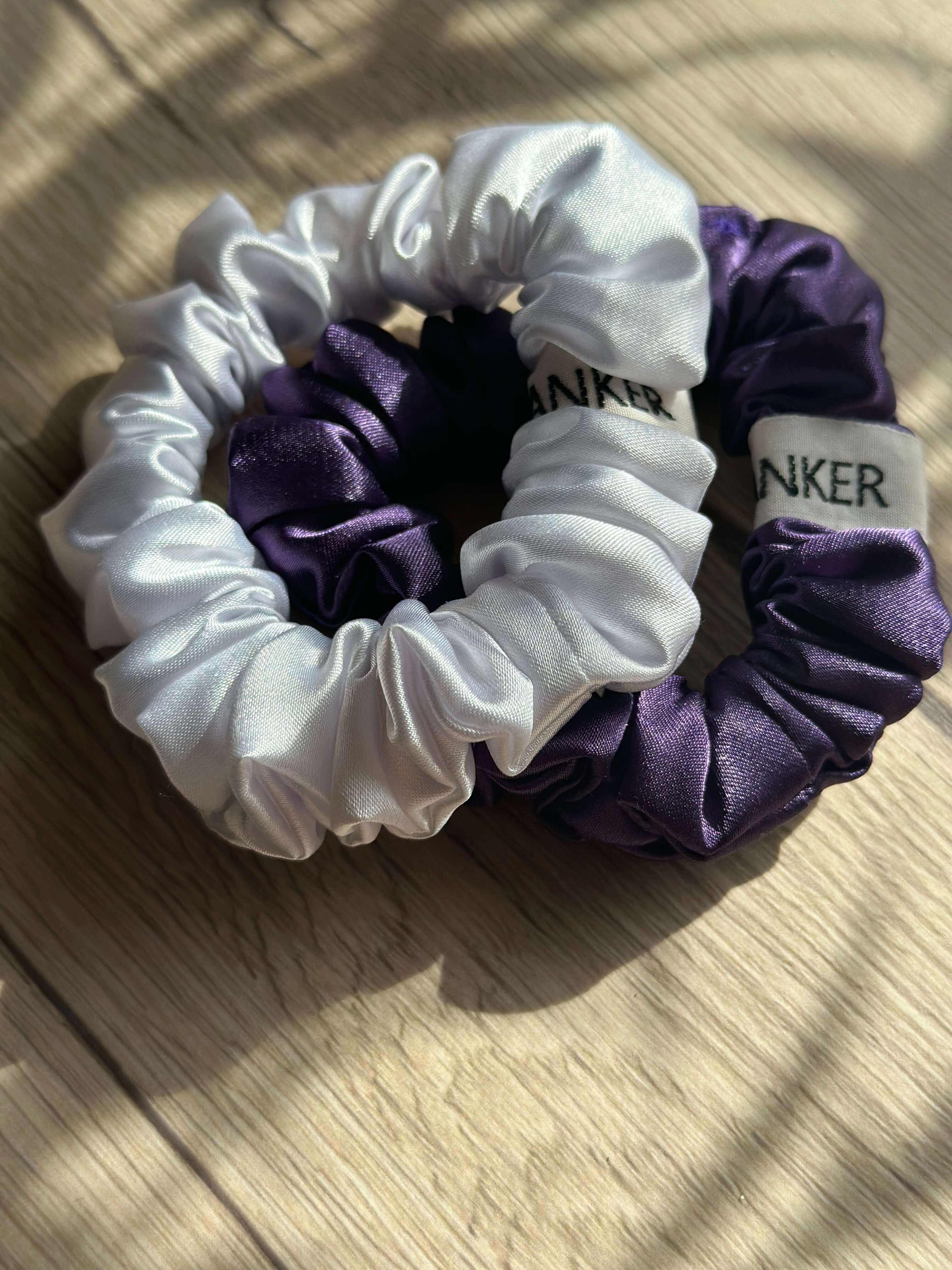 Scrunchie S | 2er Set Lila & Weiß | HAAR-ANKER