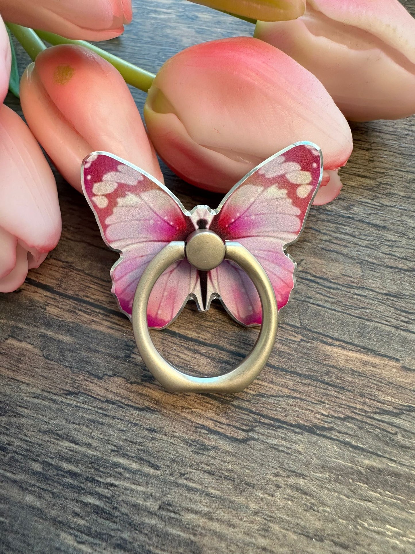 Schmetterling Rosa | Handyhalter / HAAR-ANKER.de